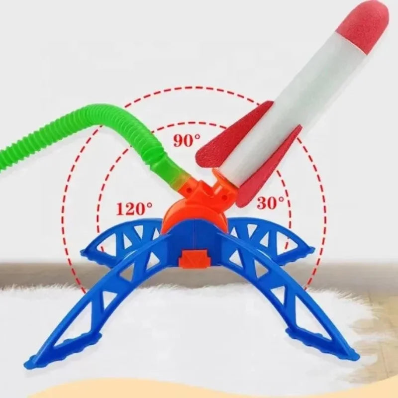 Kids Outdoor Rocket Foot Pump Air Powered Launcher Toy