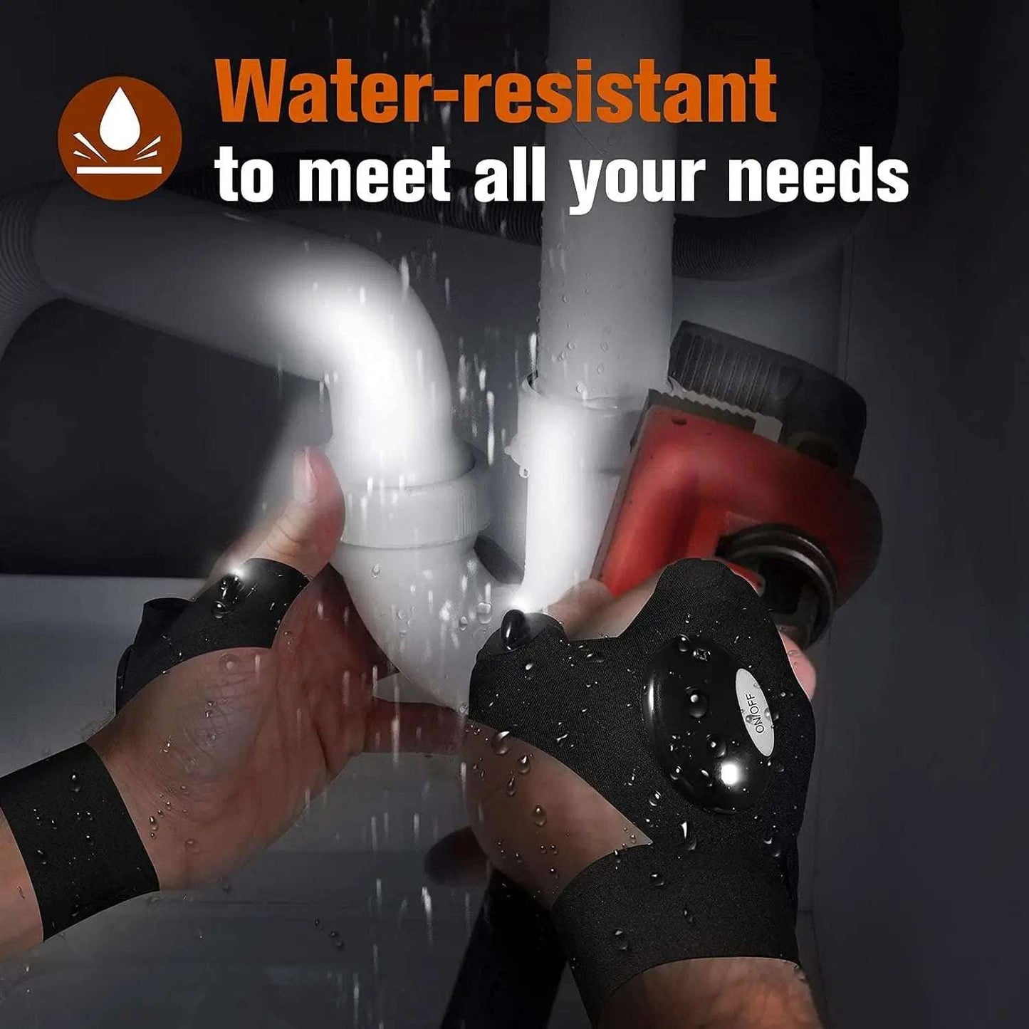 LED Half Finger Gloves Men Women Waterproof Night Fishing