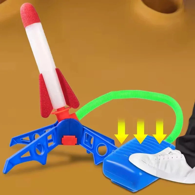Kids Outdoor Rocket Foot Pump Air Powered Launcher Toy