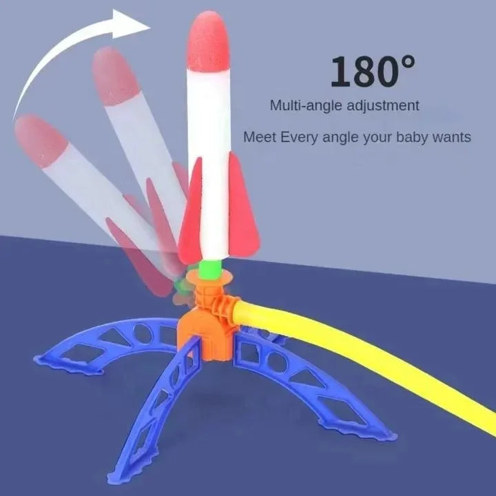 Kids Outdoor Rocket Foot Pump Air Powered Launcher Toy