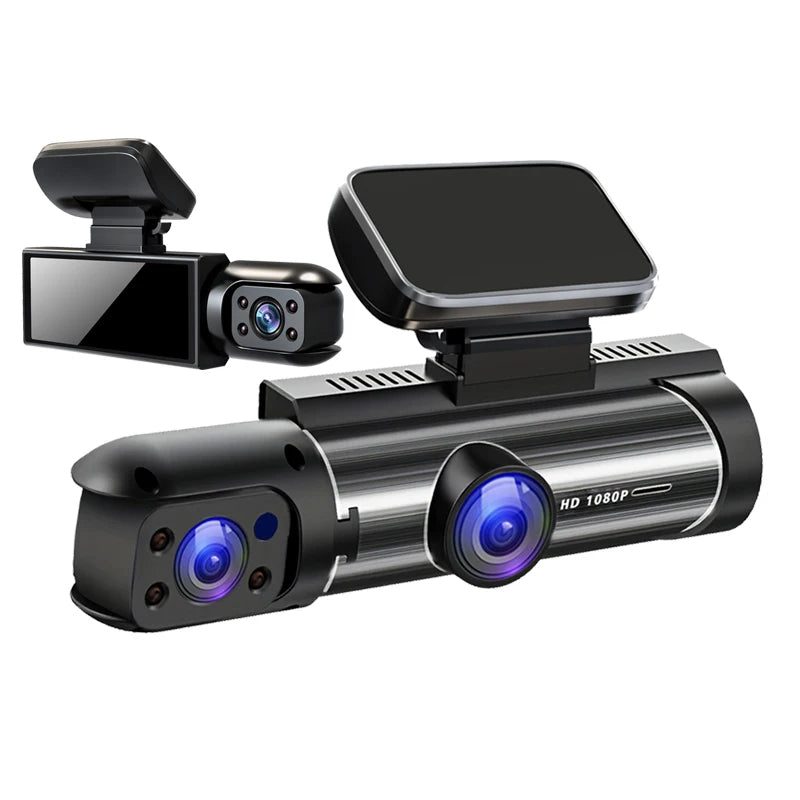 Dual Lens Dash Cam FHD 1080P Gari DVR Yenye Skrini Iliyojengwa Ndani