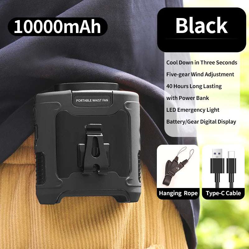 Outdoor Neck Fan 20000mAh Power Bank LED Light For Couriers