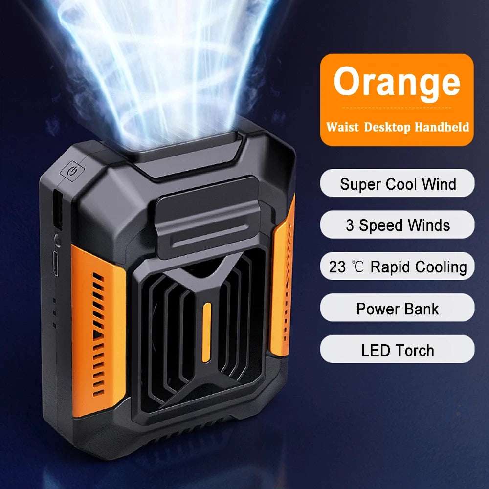 HOMFISH Wearable Neck Fan Clip Portable Power Bank Hiking
