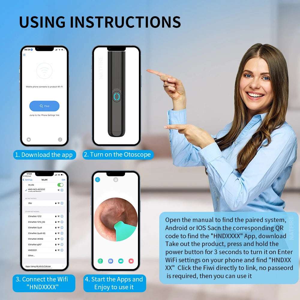Smart Visual Ear Cleaner Endoscope HD Camera For Home Care