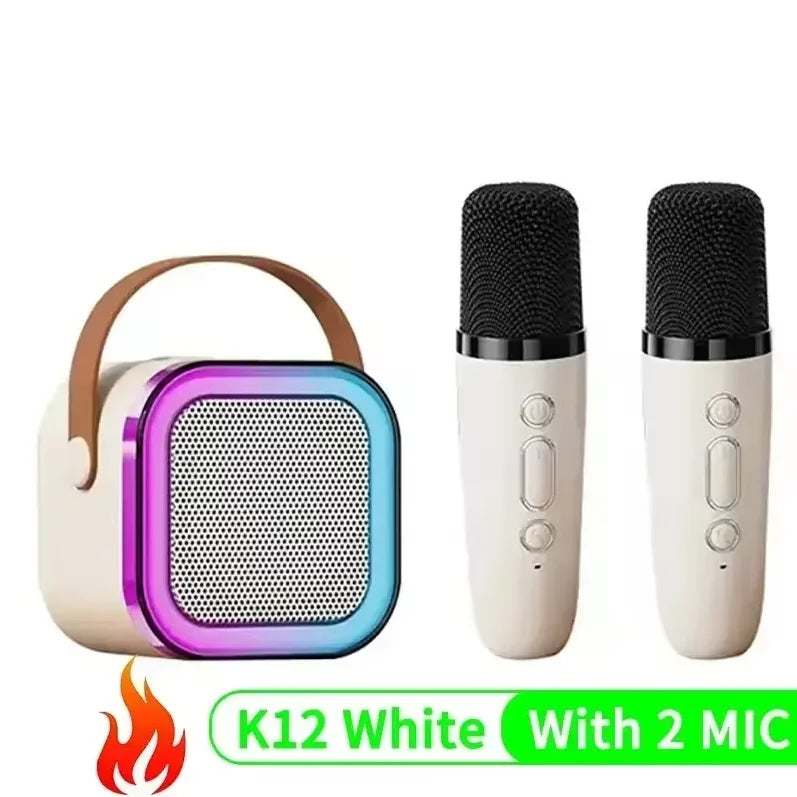 Bluetooth Karaoke Machine K12 Portable PA Kwa Mikrofoni ya Familia