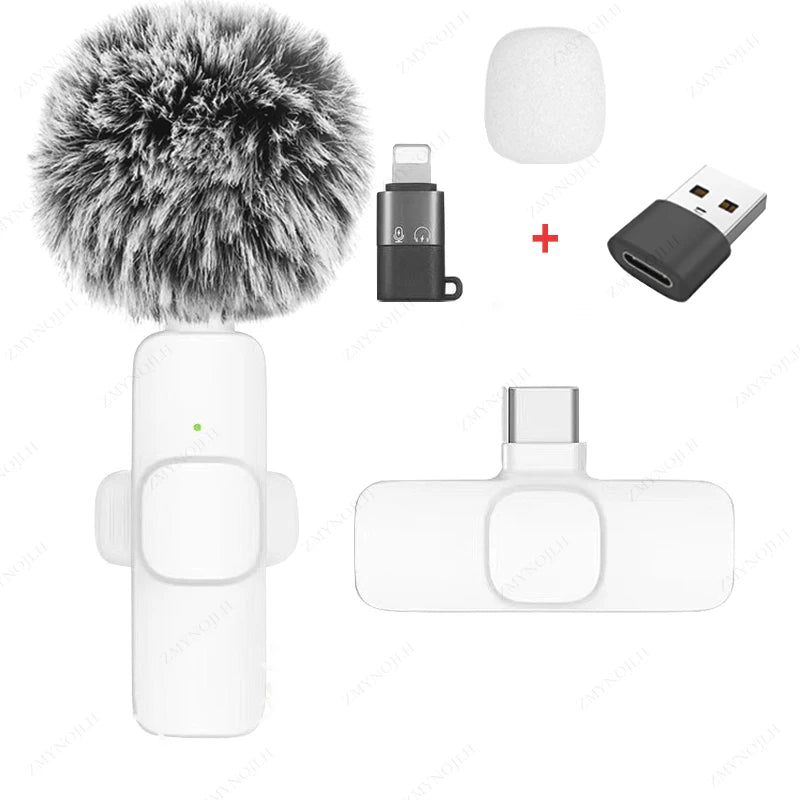 Maikrofoni ya Lavalier Isiyo na Waya Kwa iPhone Android Vloggers Pro