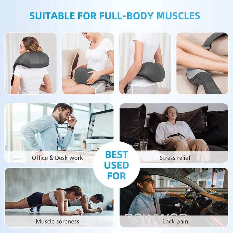 Shiatsu Back Neck Shoulder Massager U Shape With Heat Home
