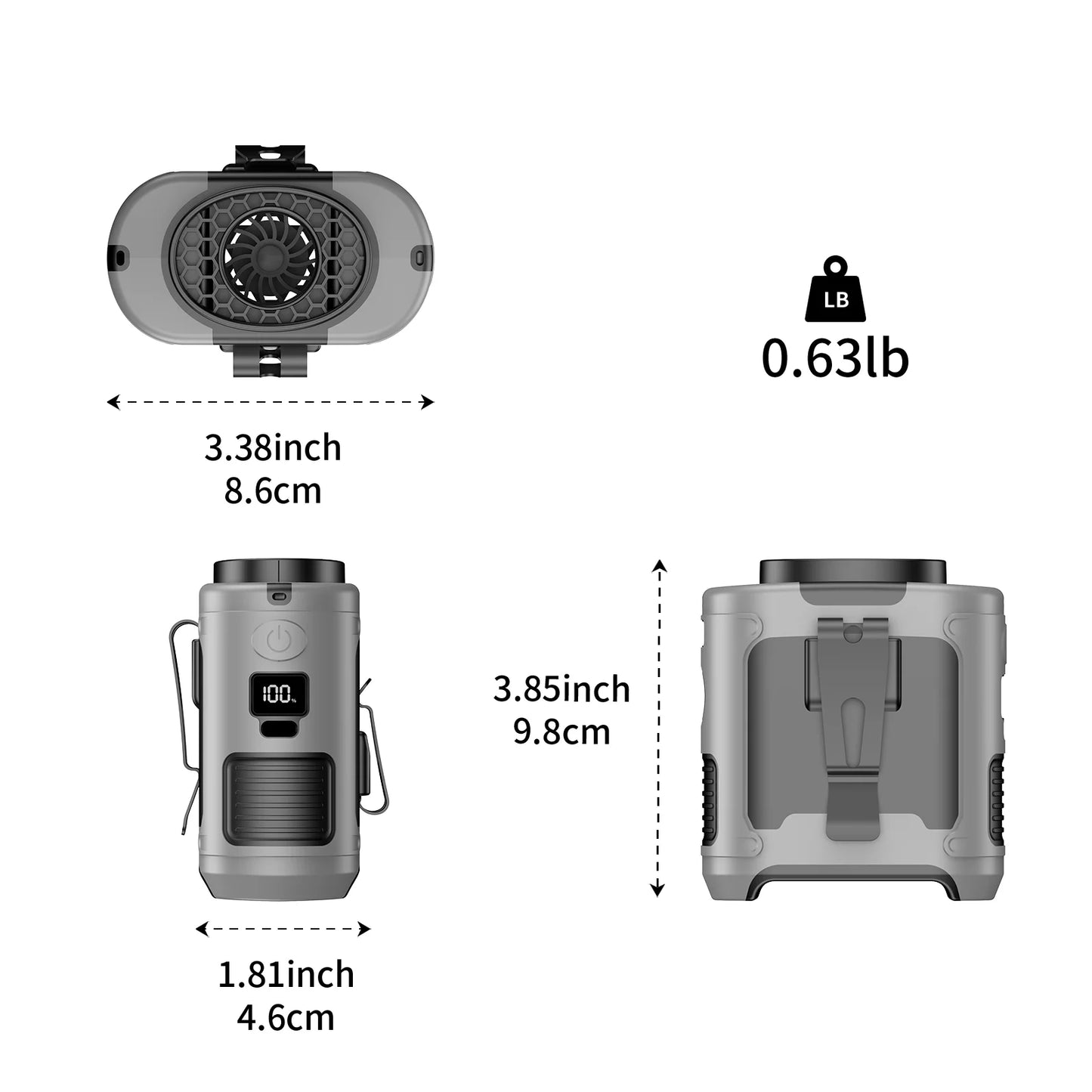 Outdoor Neck Shabiki 20000mAh Power Bank LED Mwanga kwa Couriers
