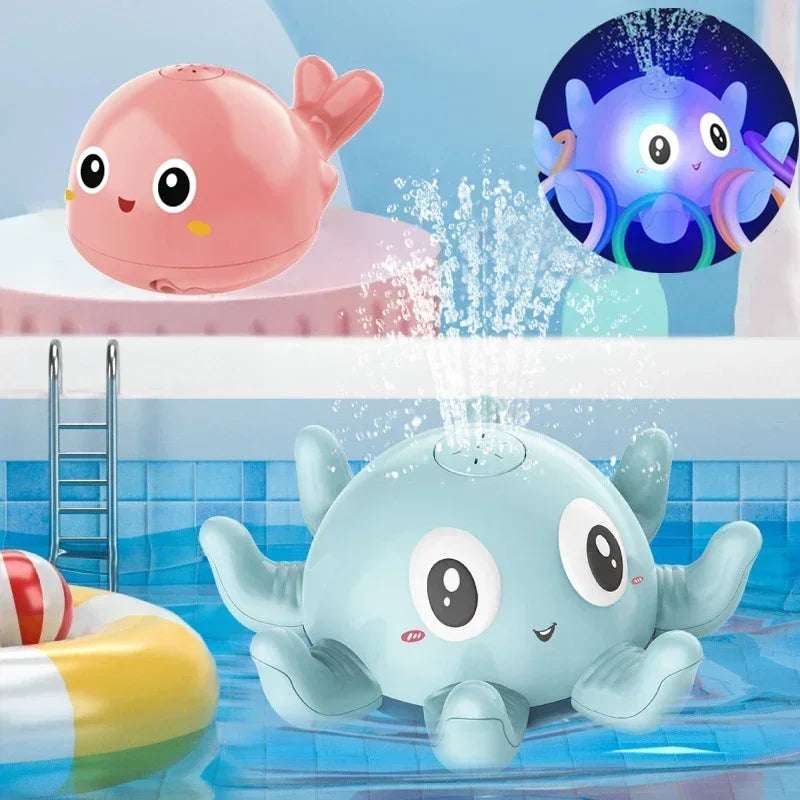 Baby Bath Toy Electric Whale With LED Light For Kids Splash