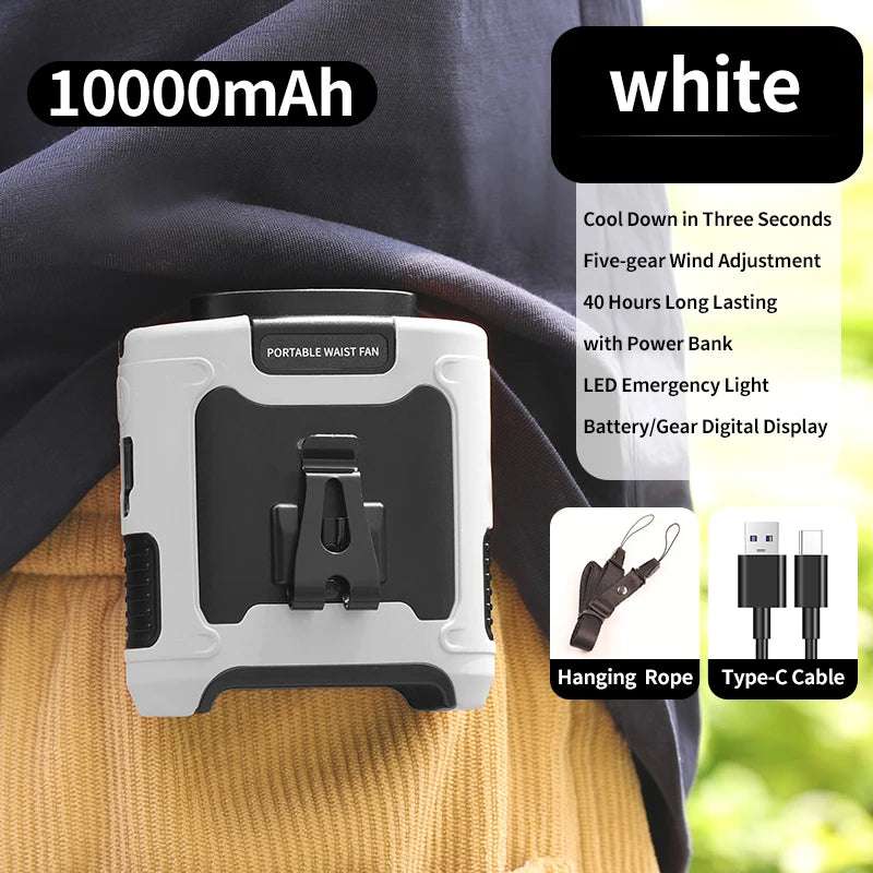 Outdoor Neck Fan 20000mAh Power Bank LED Light For Couriers