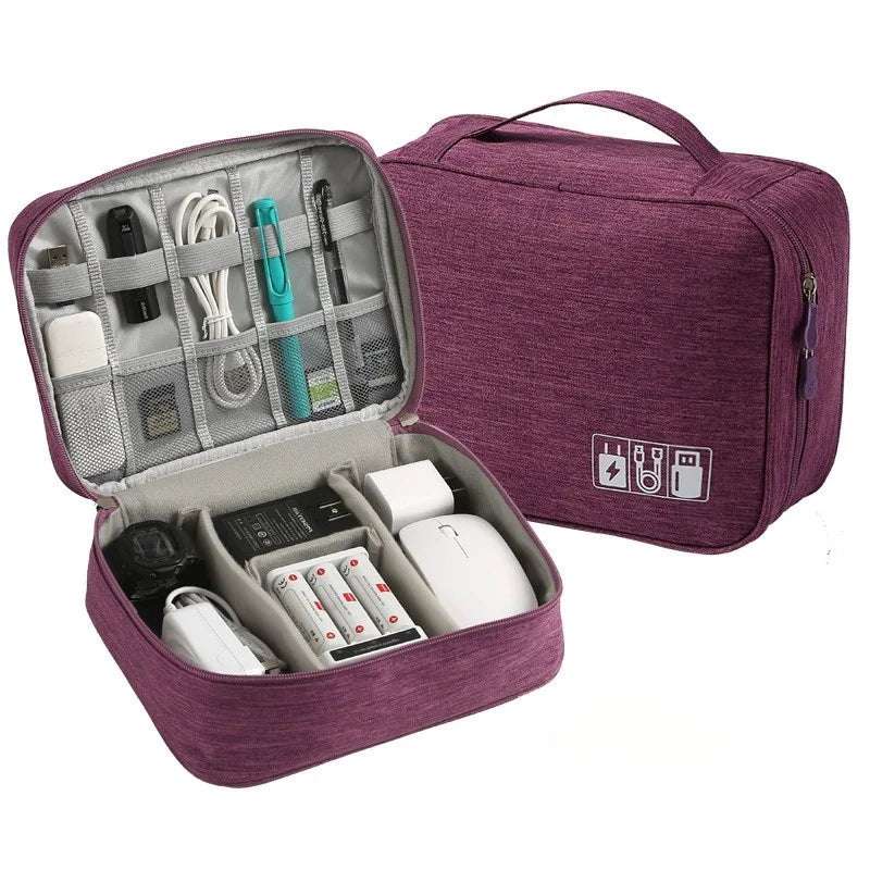 Waterproof Cable Storage Bag Travel Electronic Organizer