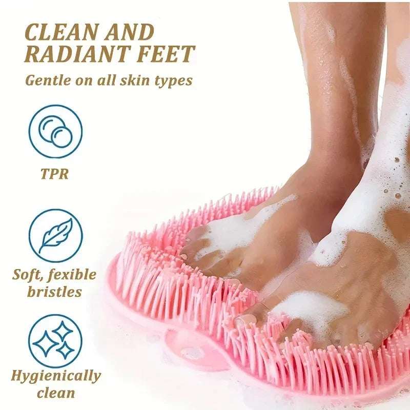 Silicone Bath Brush Non Slip Exfoliating Foot Spa Mat Home