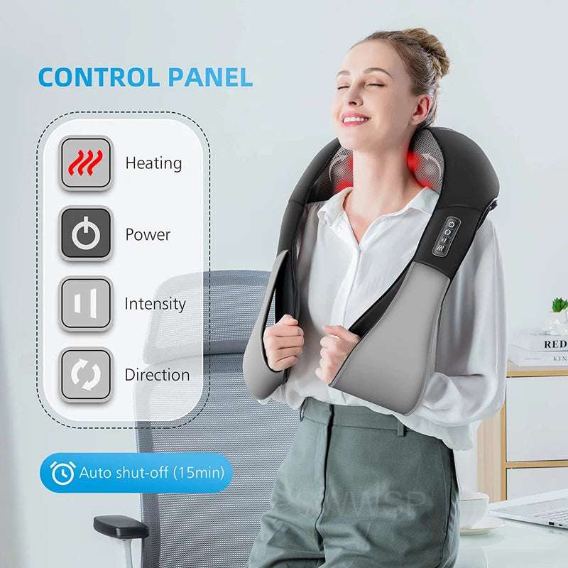Shiatsu Back Neck Shoulder Massager U Shape With Heat Home