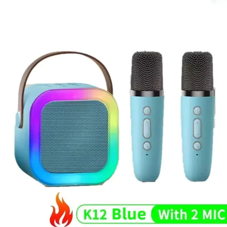 Bluetooth Karaoke Machine K12 Portable PA Kwa Mikrofoni ya Familia