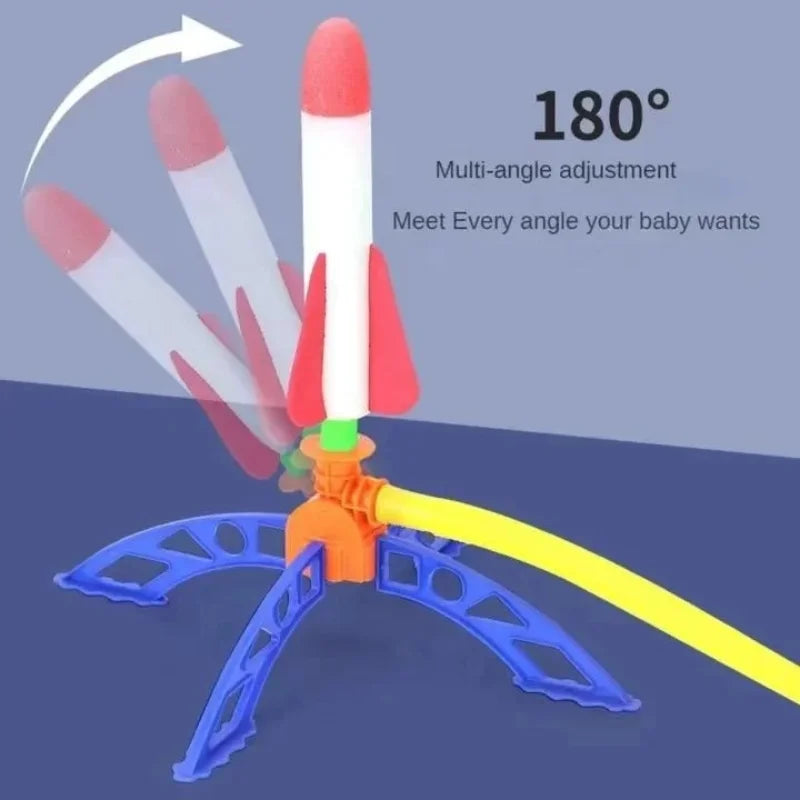 Kids Outdoor Rocket Foot Pump Air Powered Launcher Toy