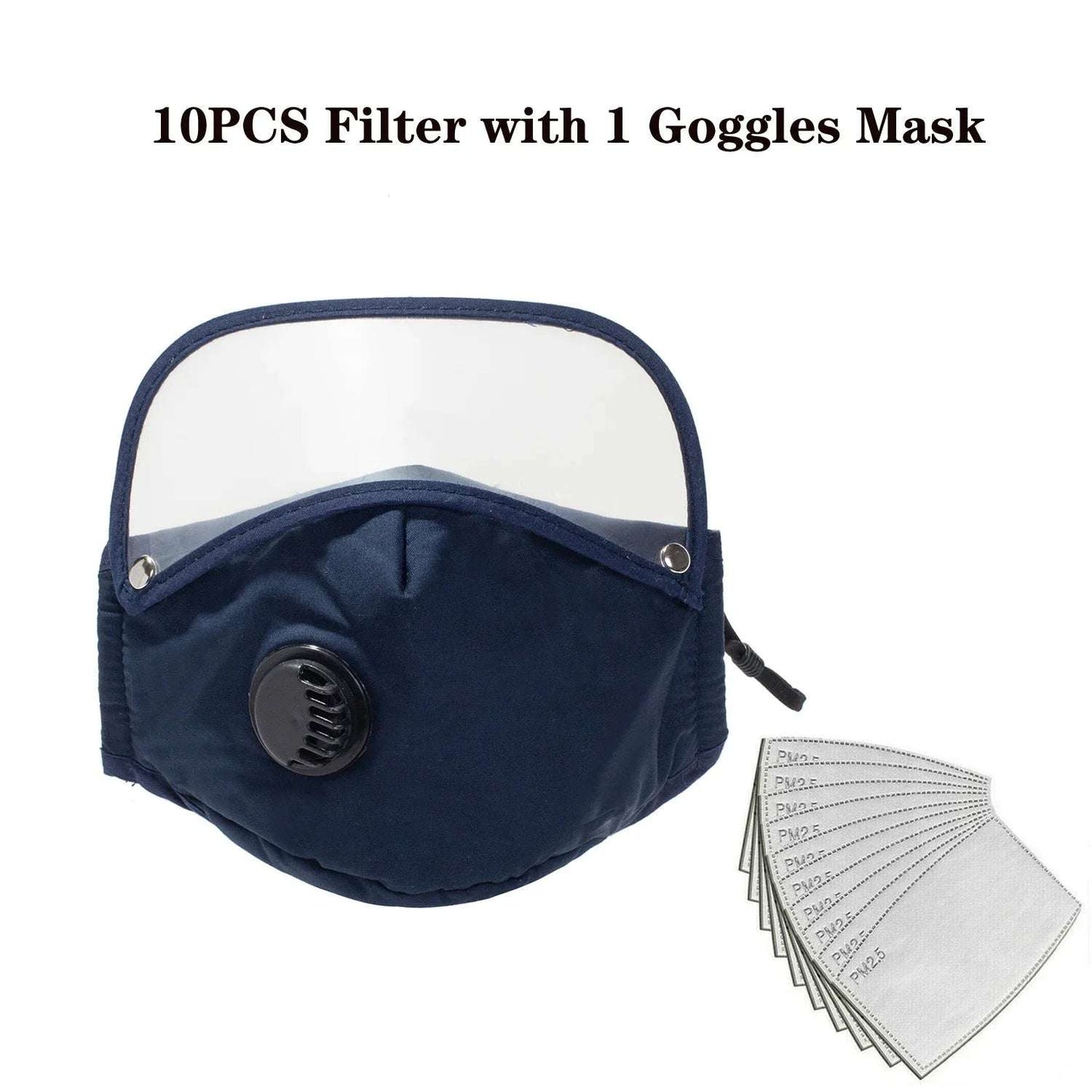 Reusable PM25 Mask with 10 Replaceable Filters for Adults