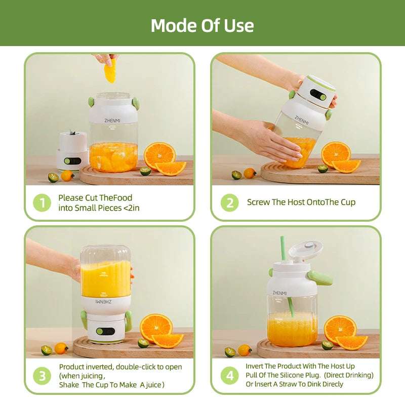 Portable Juicer USB C Rechargeable 33oz Vessel On The Go