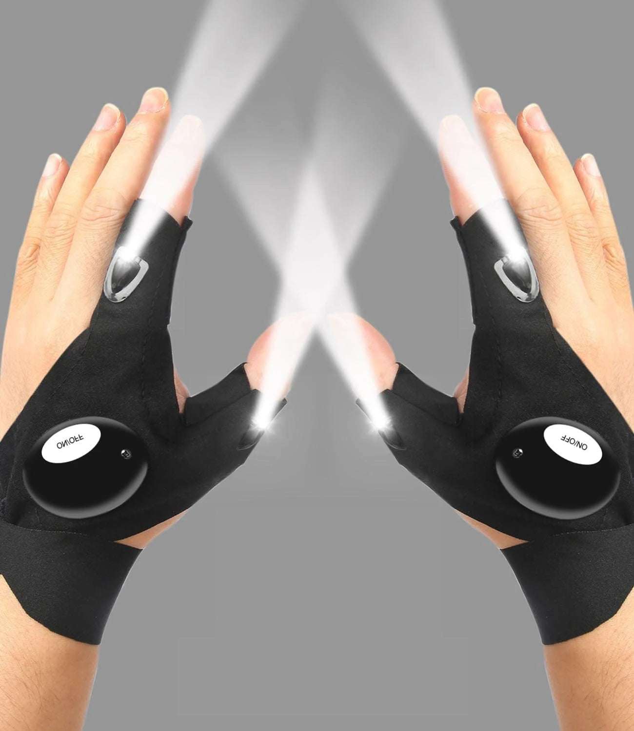 LED Half Finger Gloves Men Women Waterproof Night Fishing