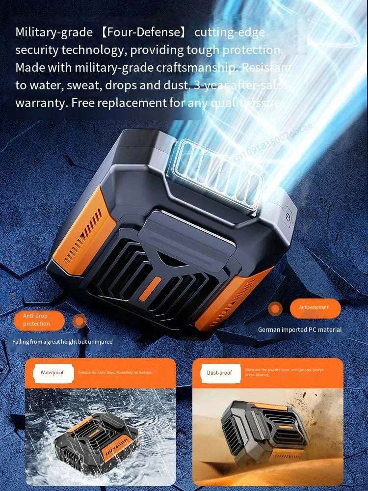 HOMFISH Wearable Neck Fan Clip Portable Power Bank Hiking