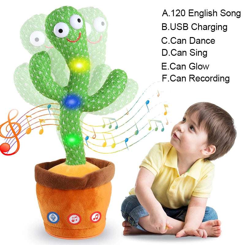 Dancing Cactus Talking Plush Toy 120 Song Speaker Kids Gift