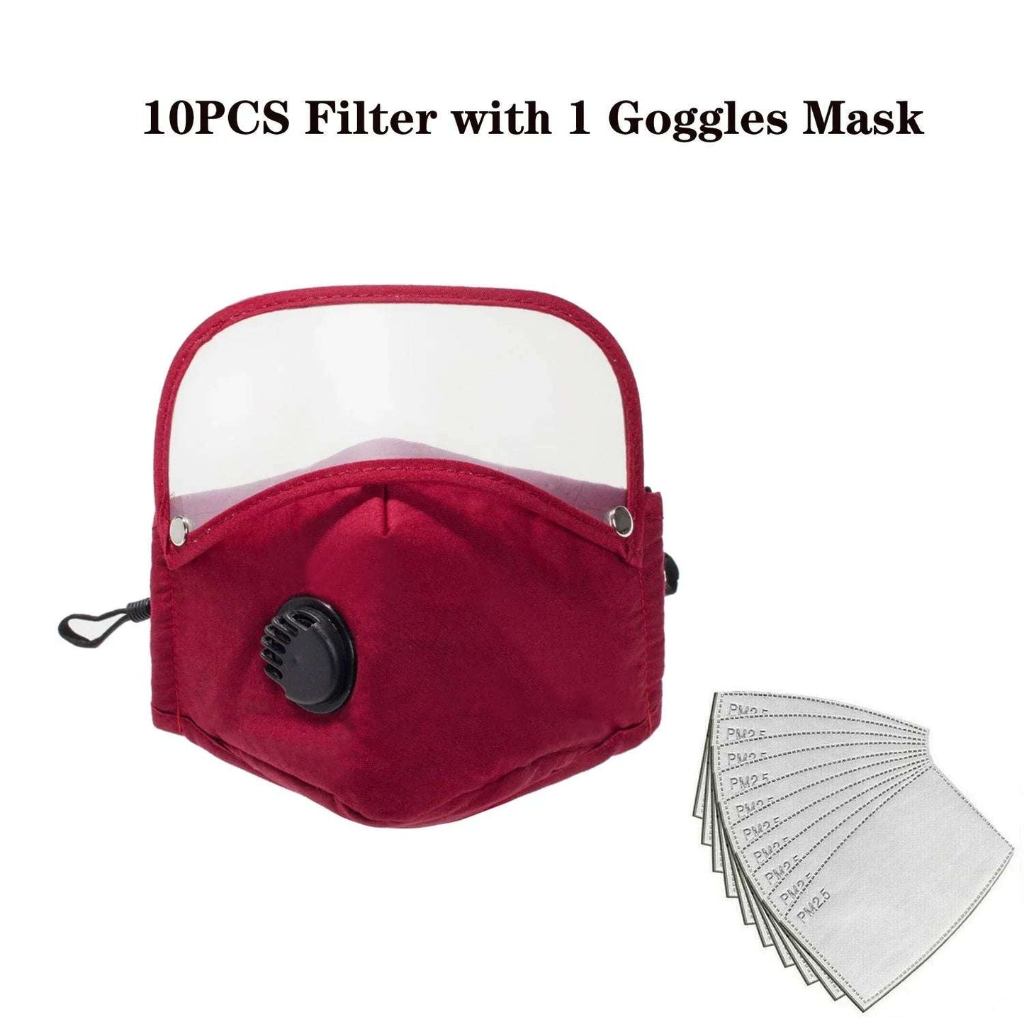 Reusable PM25 Mask with 10 Replaceable Filters for Adults