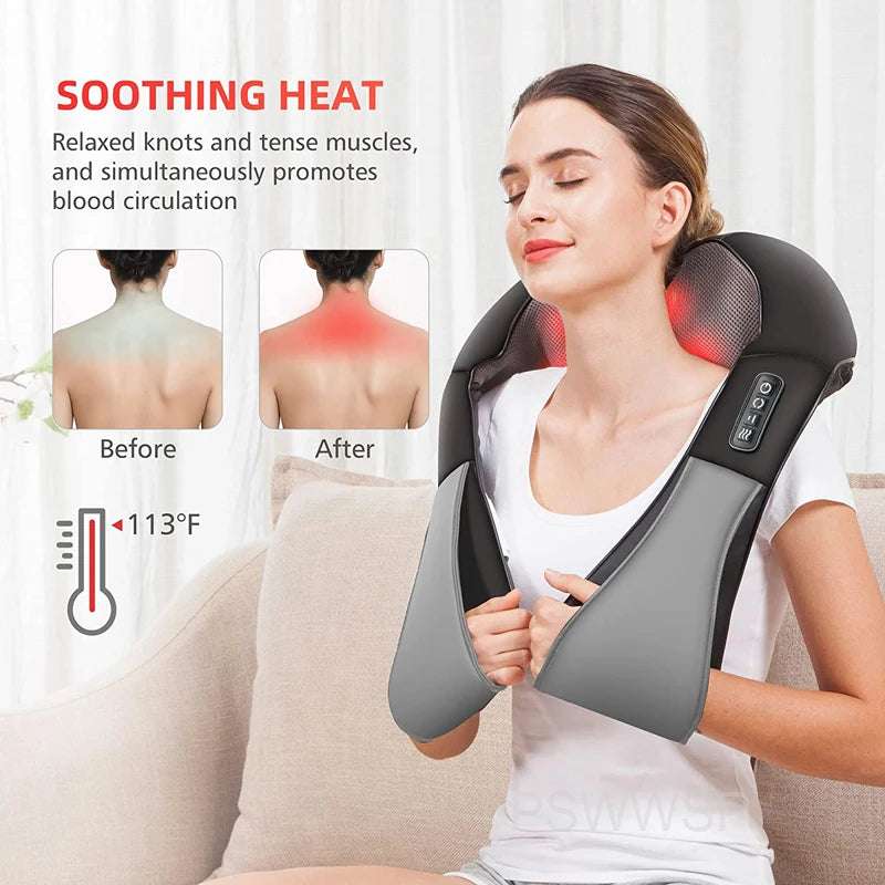 Shiatsu Back Neck Shoulder Massager U Shape With Heat Home