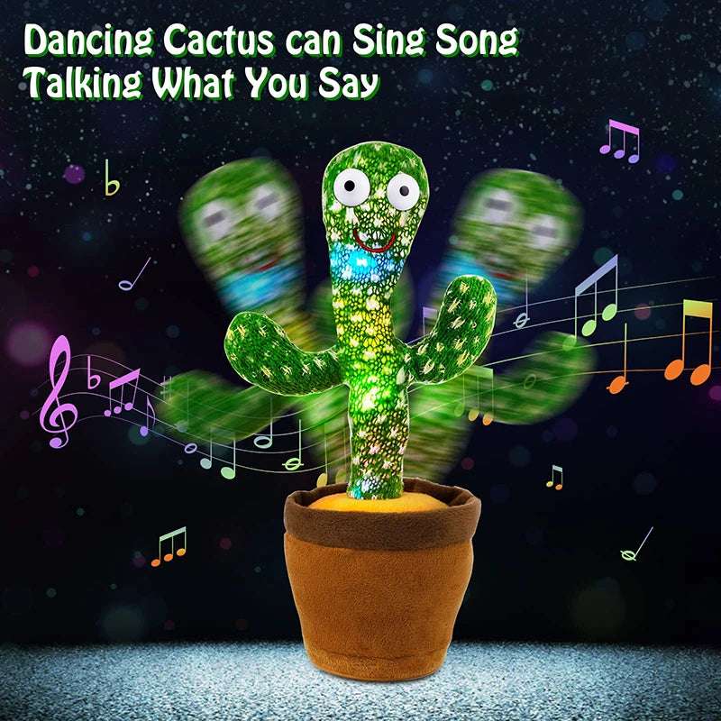 Dancing Cactus Talking Plush Toy 120 Song Speaker Kids Gift