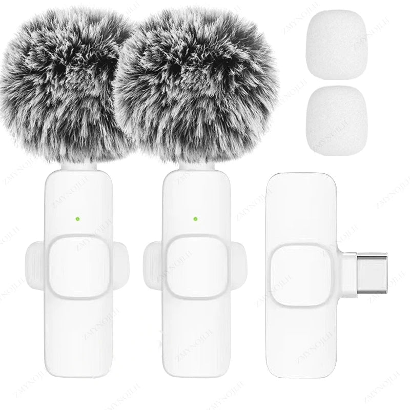 Maikrofoni ya Lavalier Isiyo na Waya Kwa iPhone Android Vloggers Pro