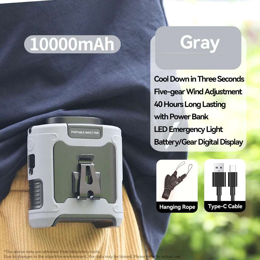 Outdoor Neck Fan 20000mAh Power Bank LED Light For Couriers