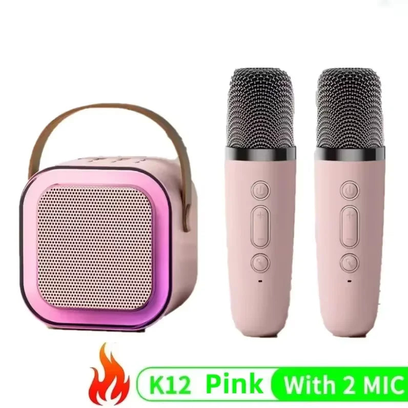 Bluetooth Karaoke Machine K12 Portable PA Kwa Mikrofoni ya Familia