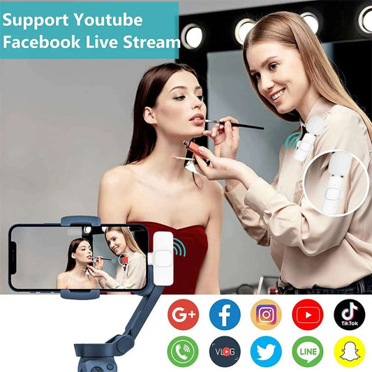 Wireless Lavalier Microphone For iPhone Android Vloggers Pro