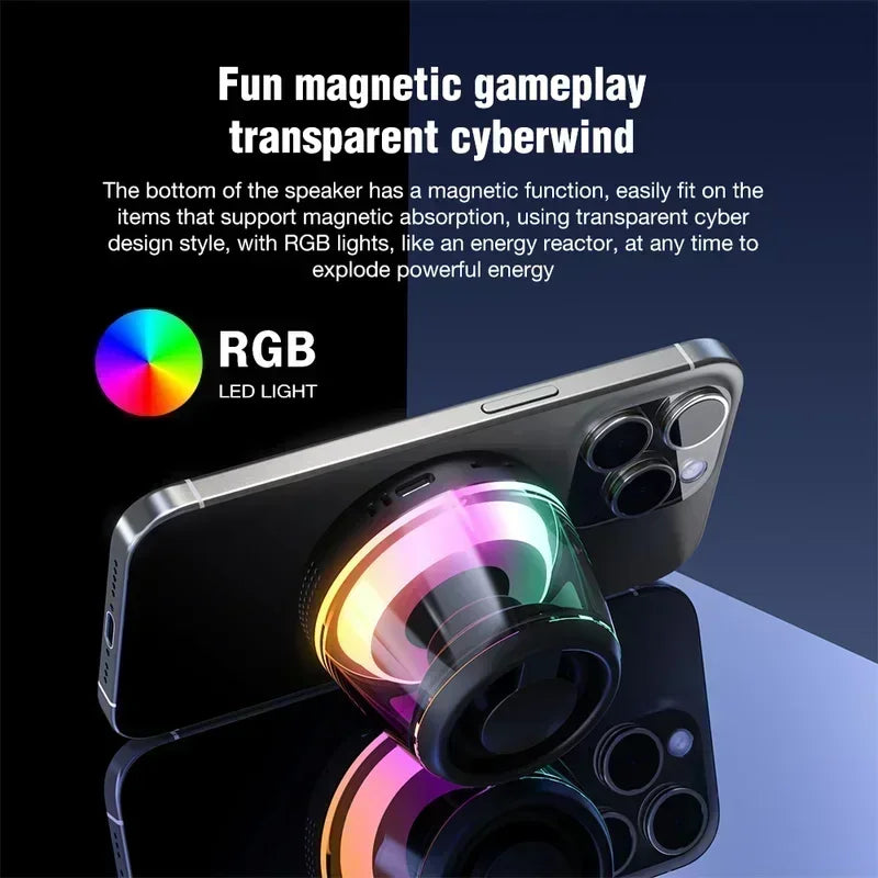 Spika ya Bluetooth ya Magnetic RGB Inayobebeka Kwenye Sauti ya Go