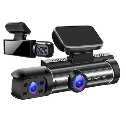 Dual Lens Dash Cam FHD 1080P Gari DVR Yenye Skrini Iliyojengwa Ndani
