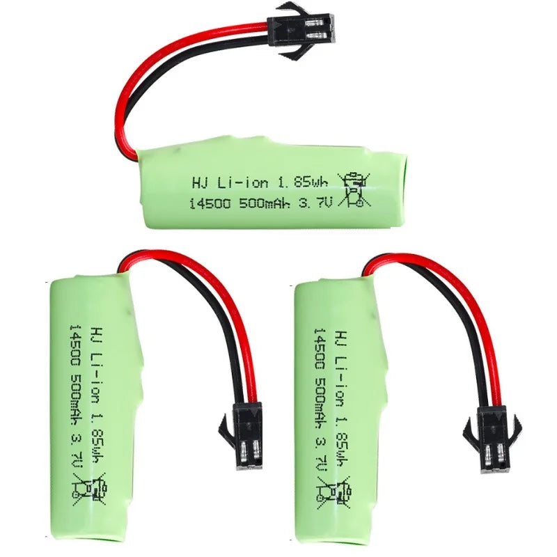 SM/JST/XH2.54 plug 3.7V 500mAh Li-ion Battery 14500/USB charger For R/C Stunt Dump Car/R/C Twist- Desert Cars R/C Climbing cars