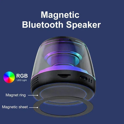 Spika ya Bluetooth ya Magnetic RGB Inayobebeka Kwenye Sauti ya Go