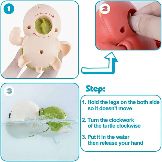 Baby Bath Toys Turtle Chain Set Water Play Fun for Kids