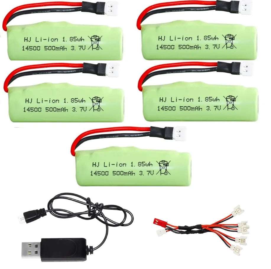 SM/JST/XH2.54 plug 3.7V 500mAh Li-ion Battery 14500/USB charger For R/C Stunt Dump Car/R/C Twist- Desert Cars R/C Climbing cars