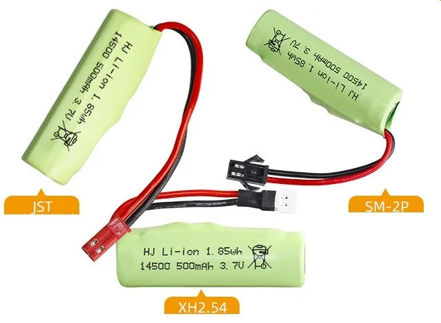 SM/JST/XH2.54 plug 3.7V 500mAh Li-ion Battery 14500/USB charger For R/C Stunt Dump Car/R/C Twist- Desert Cars R/C Climbing cars