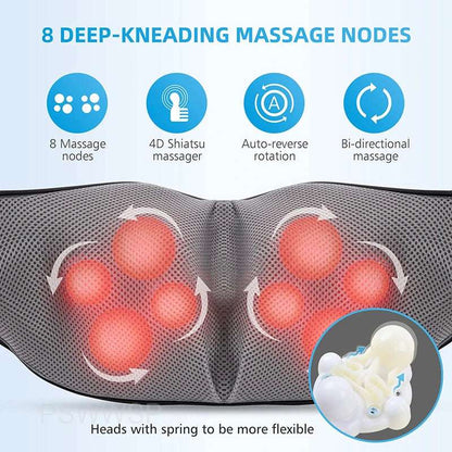 Shiatsu Back Neck Shoulder Massager U Shape With Heat Home