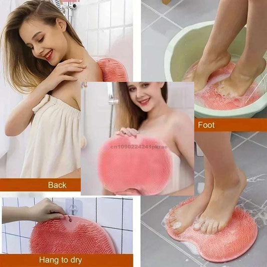 Silicone Bath Brush Non Slip Exfoliating Foot Spa Mat Home