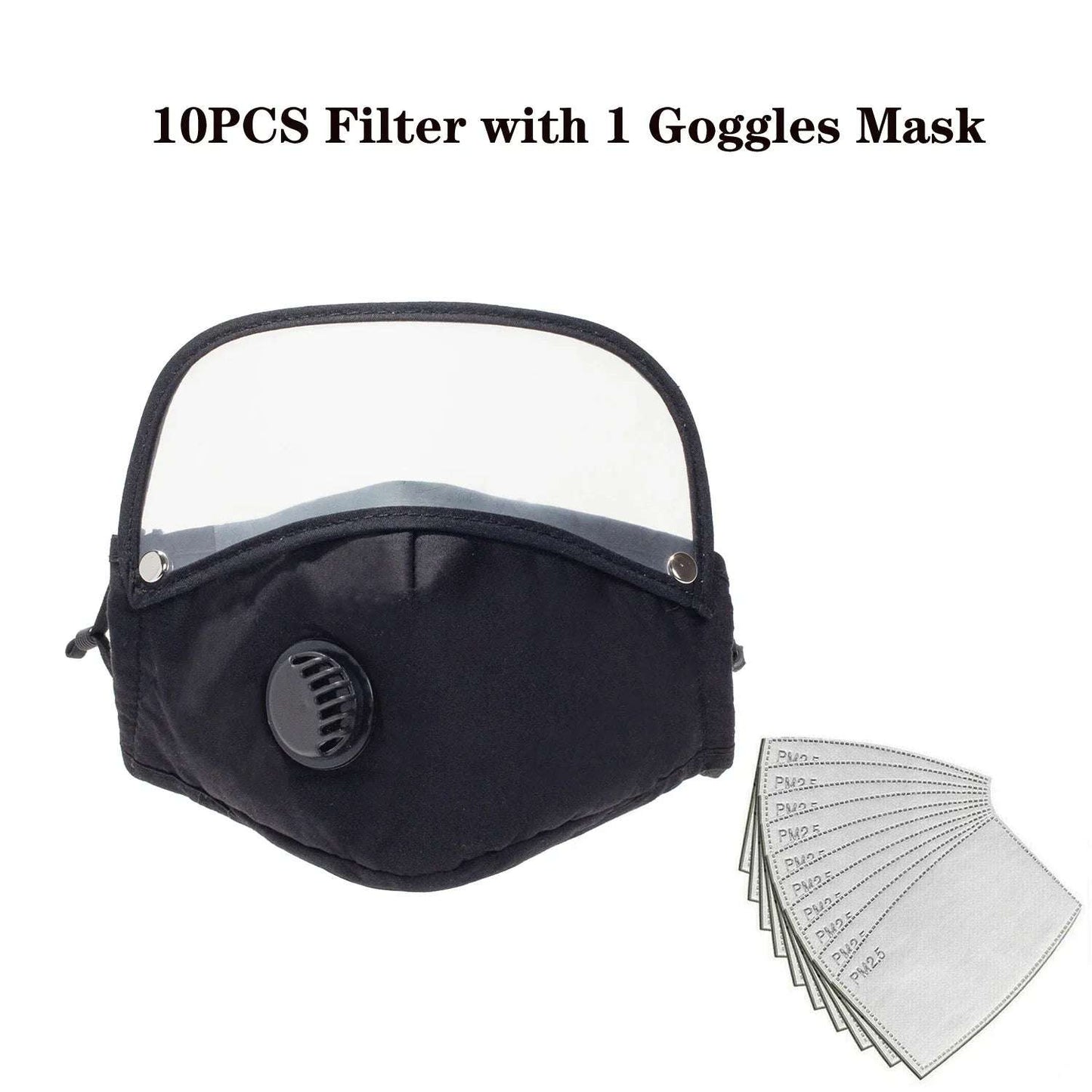 Reusable PM25 Mask with 10 Replaceable Filters for Adults