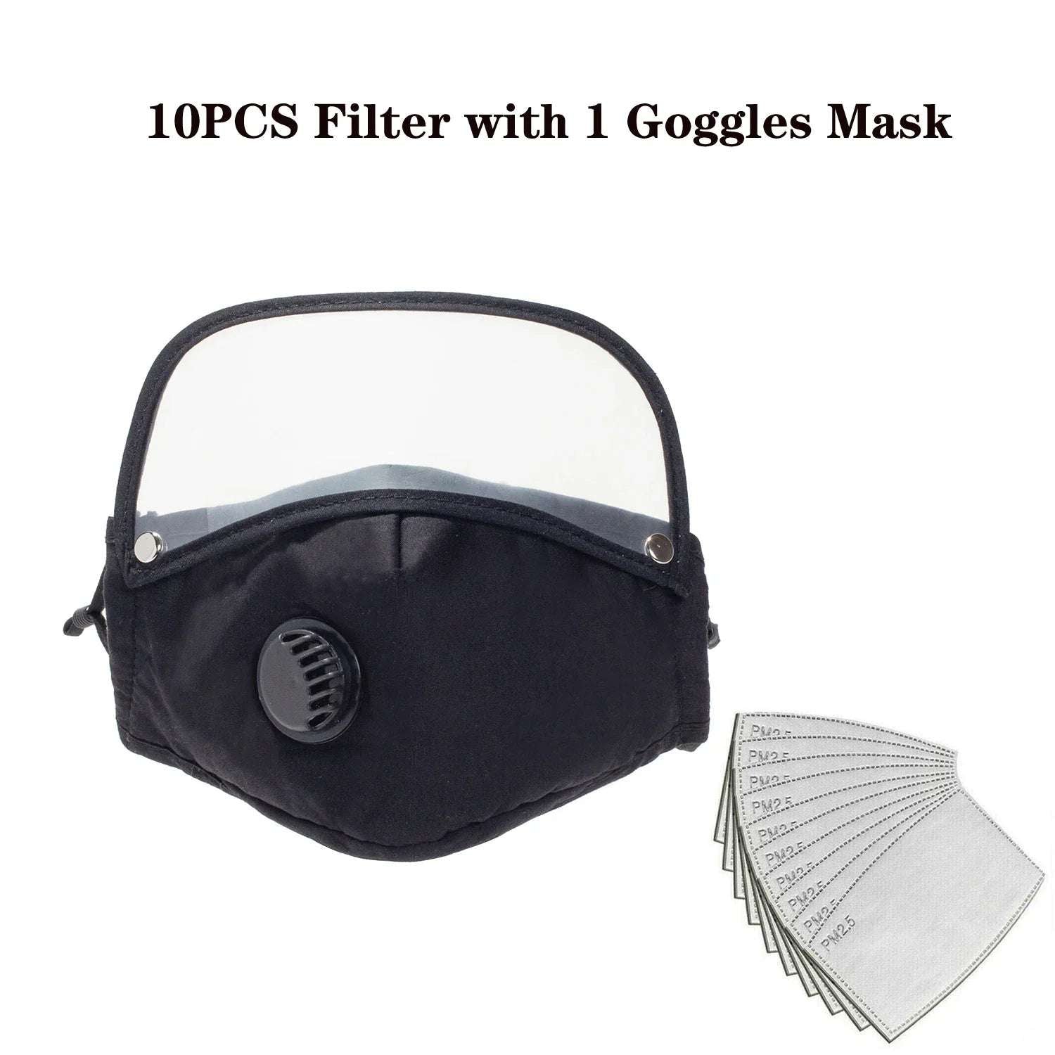 Reusable PM25 Mask with 10 Replaceable Filters for Adults